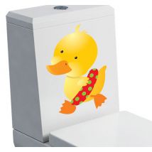 Sticker WC canard en plastique jaune