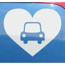 Sticker voiture original cœur monochrome