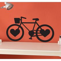 Sticker amour vélo roues cœurs
