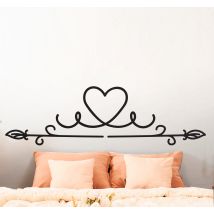 Sticker pour Tete de Lit Cadre monochrome avec coeur