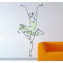 Autocollant mural esquisse ballerine
