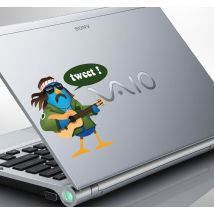 Sticker PC portable hippie tweet