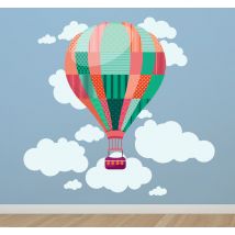 Sticker montgolfière patchwork