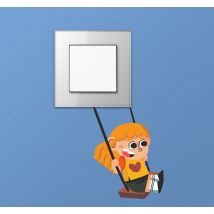 Sticker pour Interrupteur petite fille se balançant