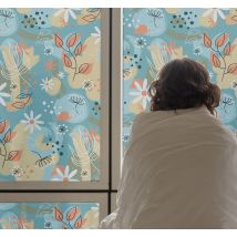 Film occultant fenêtre abstrait floral plat
