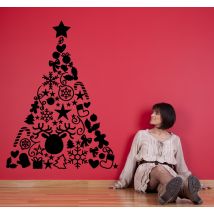 Sticker sapin Noël pyramide