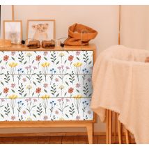 Sticker Meuble fleurs multicolores de jardin