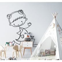Sticker enfant fillette fuite
