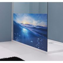 Sticker porte de douche salle de bain photo mer