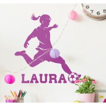 Sticker chambre enfant football personnalisable pour fille