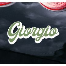 Sticker voiture personnalisé calligraphie rétro