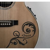 Vinilo floral para guitarra con nombre