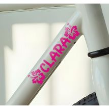Autocollant vélo fleurs hawaïennes roses