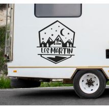 Sticker camping car famille personnalisable