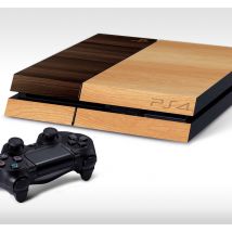 Autocollant PS4 effet texture bois