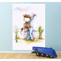 Sticker enfant cow-boy