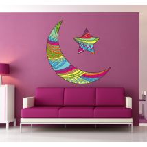 Sticker croissant étoile couleurs