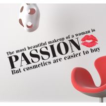 Sticker texte maquillage et passion
