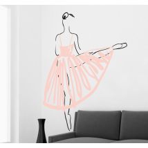Sticker danseuse rose