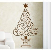 Sticker sapin noel élégant personnalisé