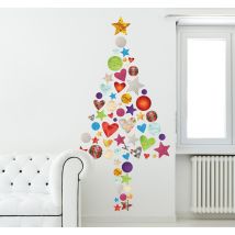 Sticker sapin Noel patchwork