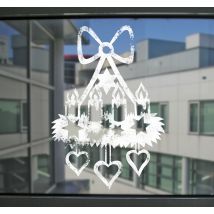 Sticker bougies noel pochoir
