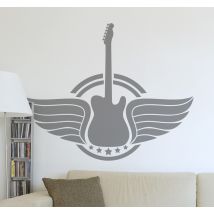 Sticker guitare ailée