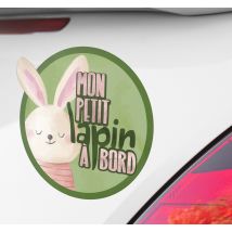 Autocollant bébé à bord mon petit lapin