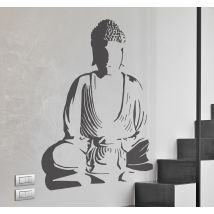 Sticker mural salon zen bouddha illustration