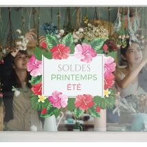 Sticker vitrine soldes printemps/été