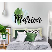 Autocollant mural muguet prénom personnalisé