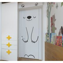 Sticker de Porte Ours heureux