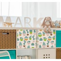 Sticker pour meuble motif pots de cactus
