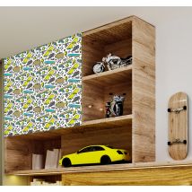 Sticker pour meuble motif urbain skate