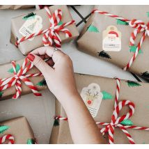 Autocollant étiquette personnalisable pour cadeaux de Noël