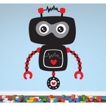 Sticker enfant robot noir
