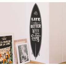 Sticker surf planche avec texte