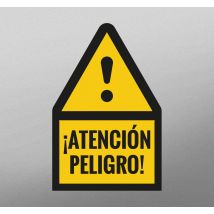 Pegatina atención peligro para señalizar