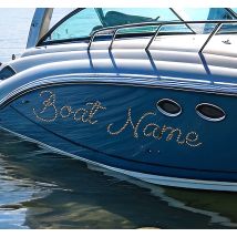 Sticker nom de bateau effet corde