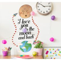 Sticker enfant To the moon and back