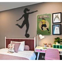 Sticker foot silhouette joueuse de football