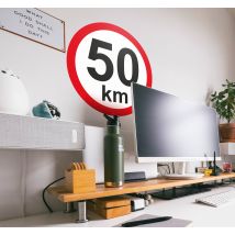 Sticker panneau limitation de vitesse personnalisable