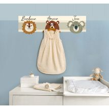 Sticker mural porte-manteau animaux sauvages boho