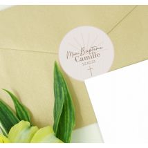 Autocollant Communion nom et date du baptême