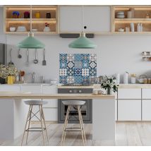 Sticker cuisine crédence motif carrelage en mosaïque