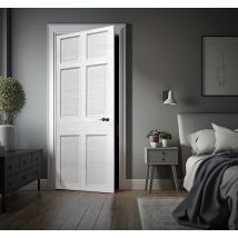 Sticker porte bois blanc avec moulures