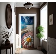 Sticker porte nature plage tropicale