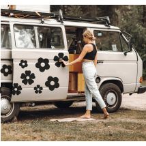 Sticker camping car ensemble de fleurs