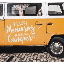 Sticker camping car texte meilleurs souvenirs