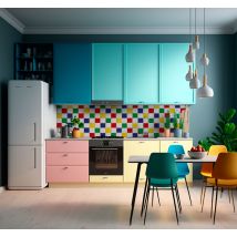 Sticker carrelage multicolore